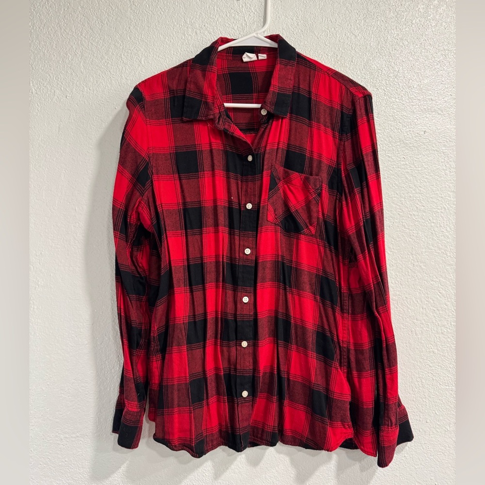 Gap Red Buffalo Check Plaid Button Down Shirt